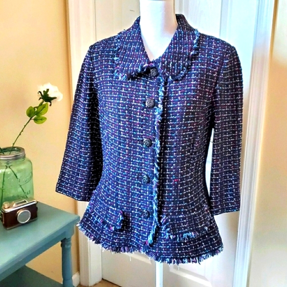 St. John Collection Jackets & Blazers - St. John Collection Tweed Fringe Jacket